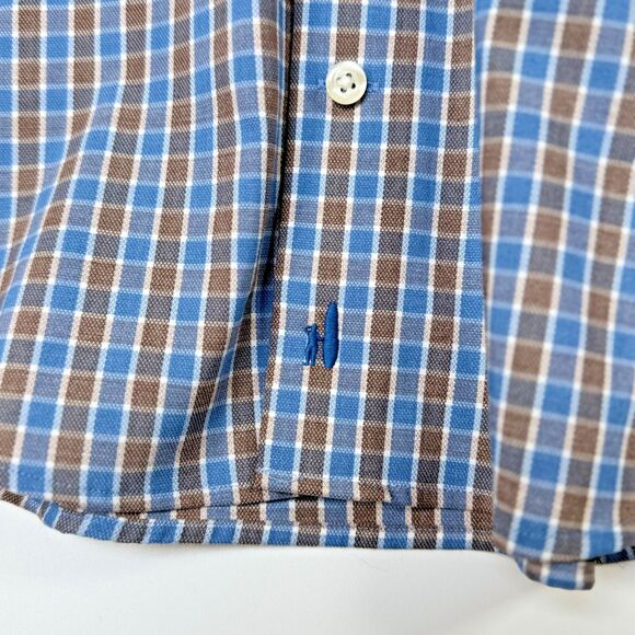Johnnie-O Prep-Formance Stretch Shirt Mens Large Blue Plaid Performance Casual - Picture 8 of 15